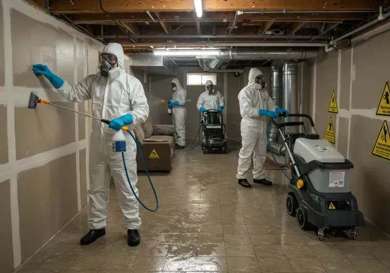 Basement Moisture Removal and Structural Drying process in Odessa, FL